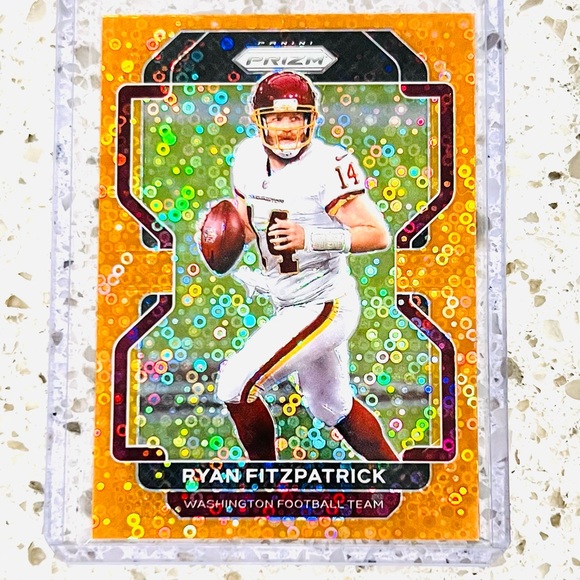RYAN FITZPATRICK NFL ORANGE DISCO PRIZM 2021 PANINI PRIZM WASHINGTON FOOTBALL - Picture 1 of 2